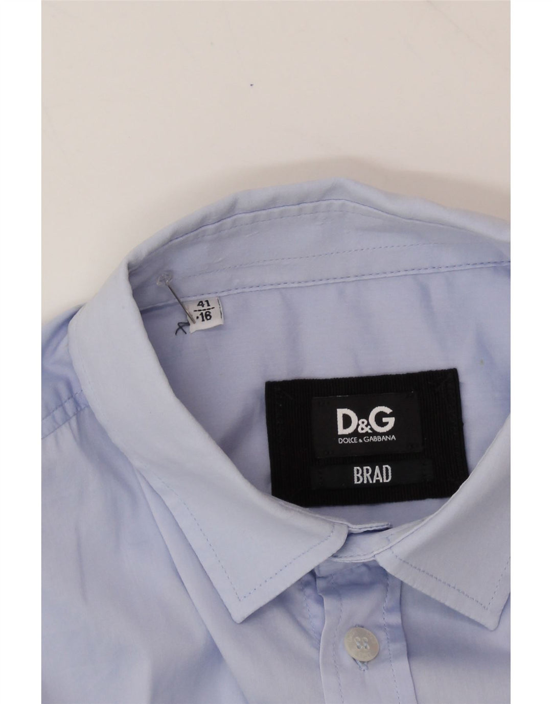 DOLCE & GABBANA Mens BRAD Shirt Size 41 16 Large Blue Cotton Vintage Dolce & Gabbana and Second-Hand Dolce & Gabbana from Messina Hembry 