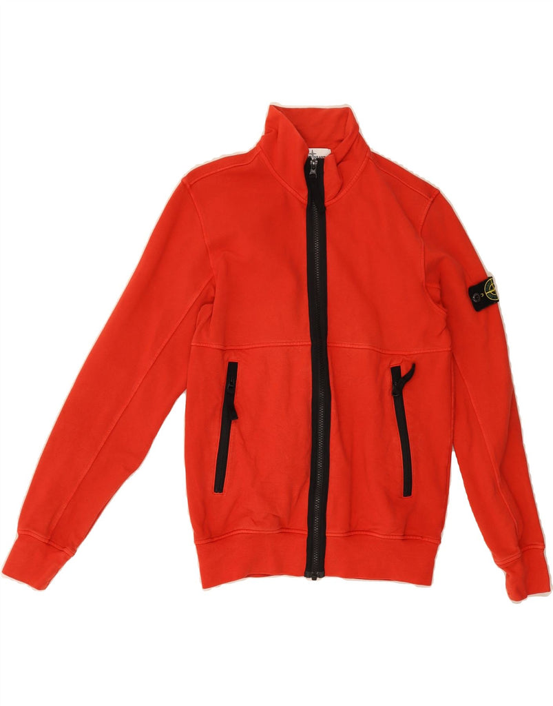 STONE ISLAND Womens Tracksuit Top Jacket UK 10 Small Red Cotton Vintage Stone Island and Second-Hand Stone Island from Messina Hembry 