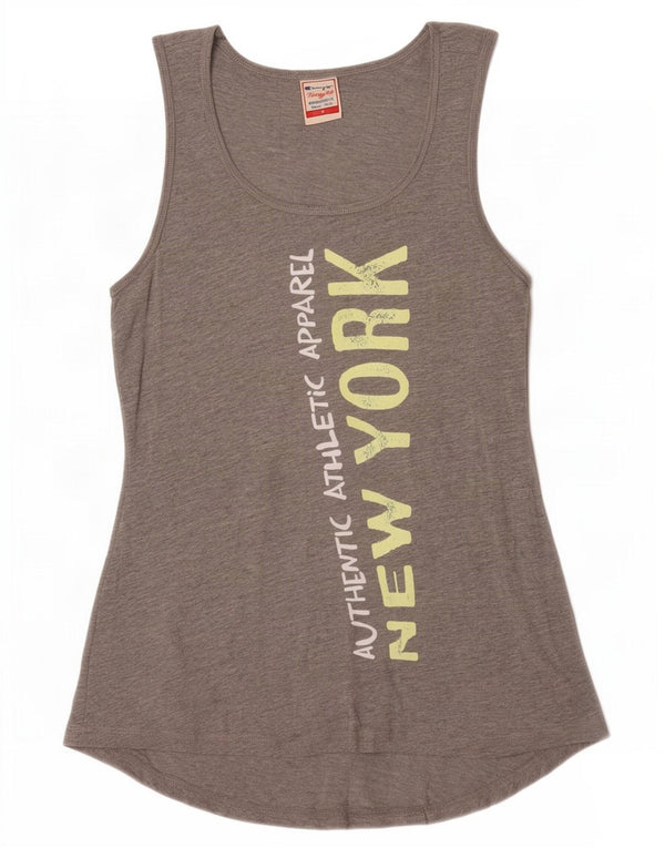 Champion Womens Heritage Fit Graphic Vest Top UK 12 Mittelgrau meliert