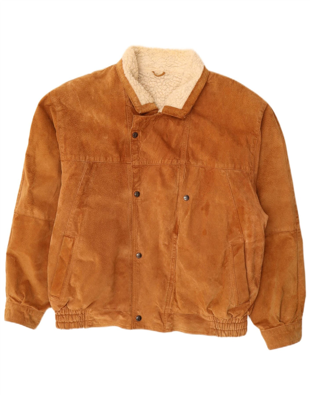 Vintage Herren Sherpa Wildlederjacke UK 40 Großes braunes Leder