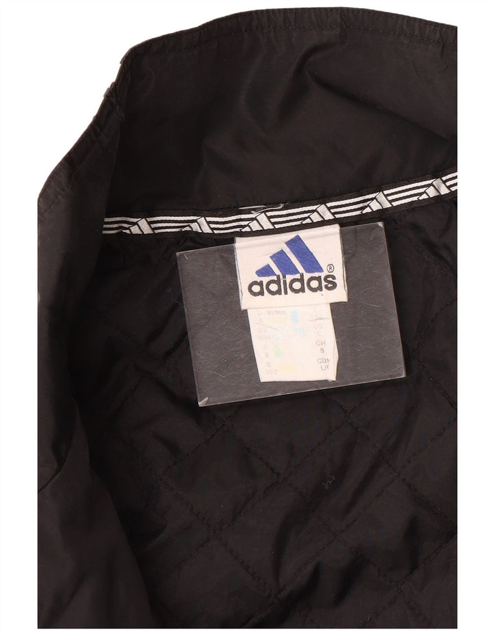Adidas Herren-Trainingsanzugoberteil, UK-Größe 44/46, großes schwarzes Nylon