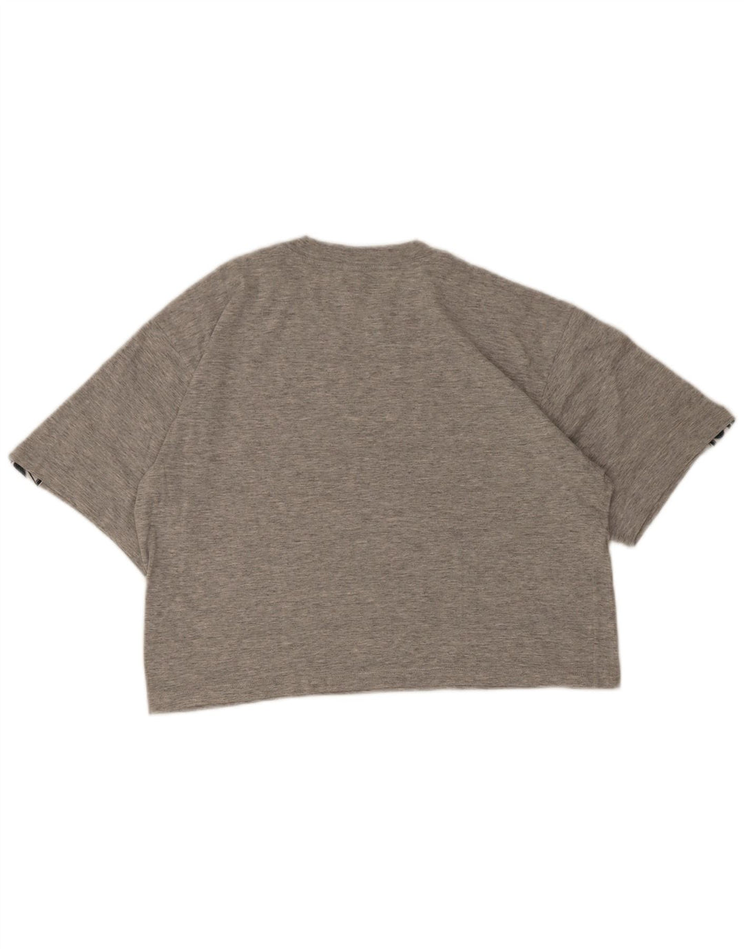 Asics Damen Crop Graphic T-Shirt Top UK 14 Mittelgrau meliert
