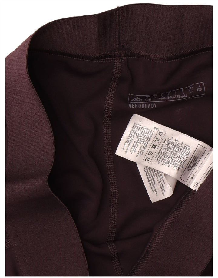 Adidas Damen Aeroready Leggings UK 16/18 Large Braun Polyester