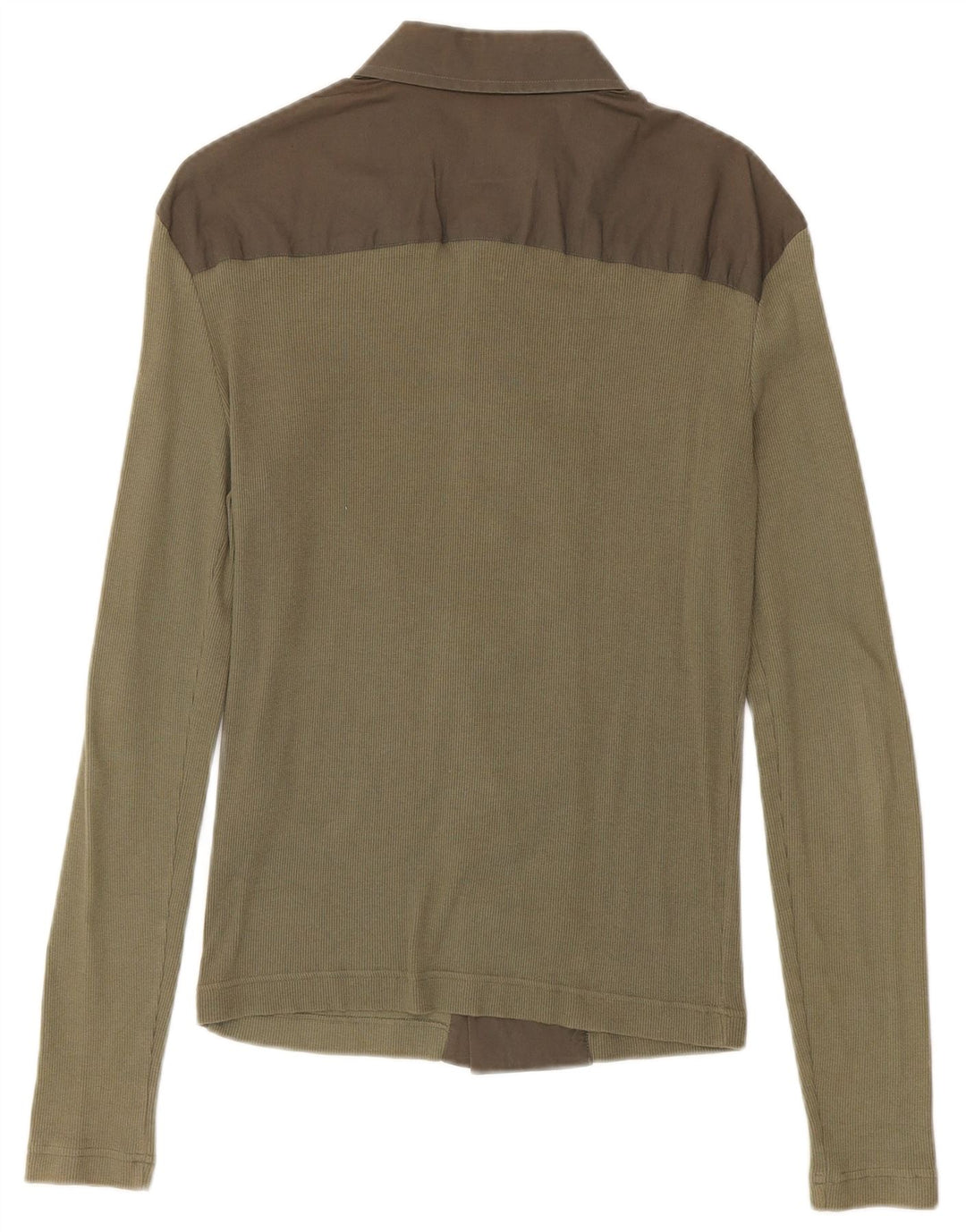 Bikkembergs Herren-Grafikhemd aus mittlerer Khaki-Farbblock-Baumwolle
