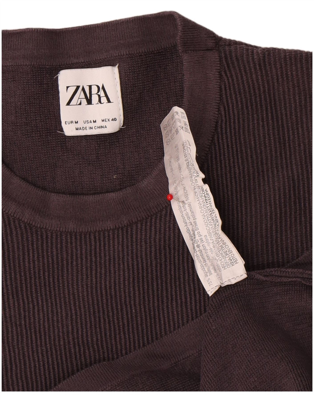 Zara Herren T-Shirt Top mittelgraue Baumwolle