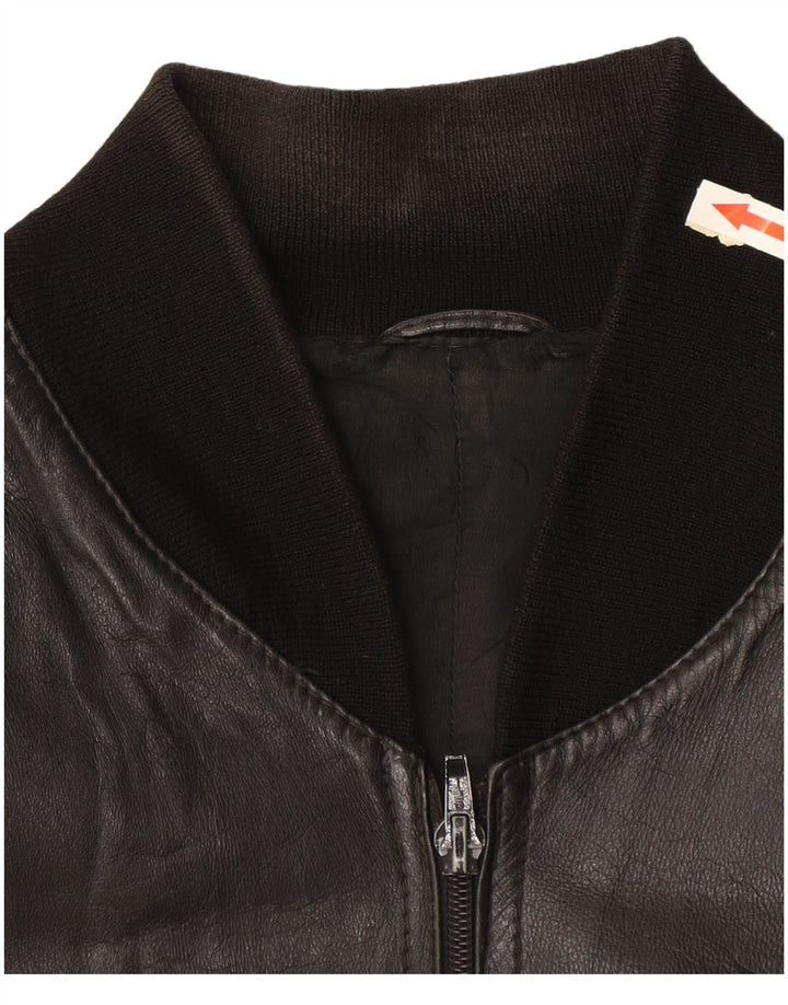 Vintage Herren Lederjacke UK 40 Large Schwarz
