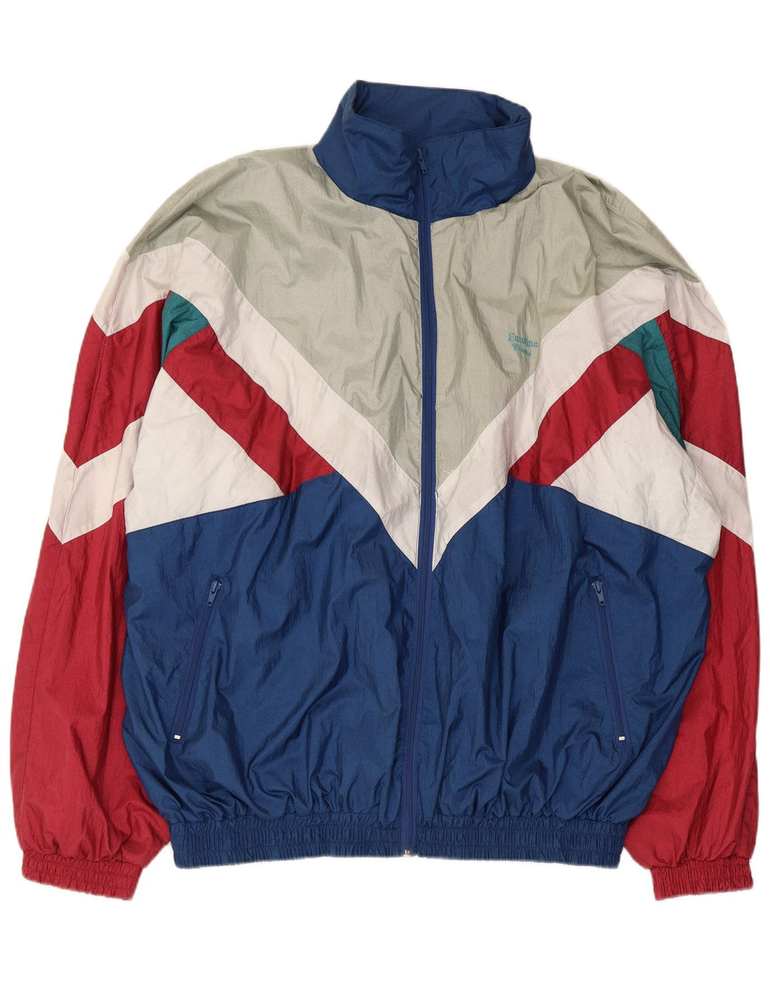 Vintage Herren-Trainingsanzug in Übergröße, mittelgroß, Marineblau, Farbblock