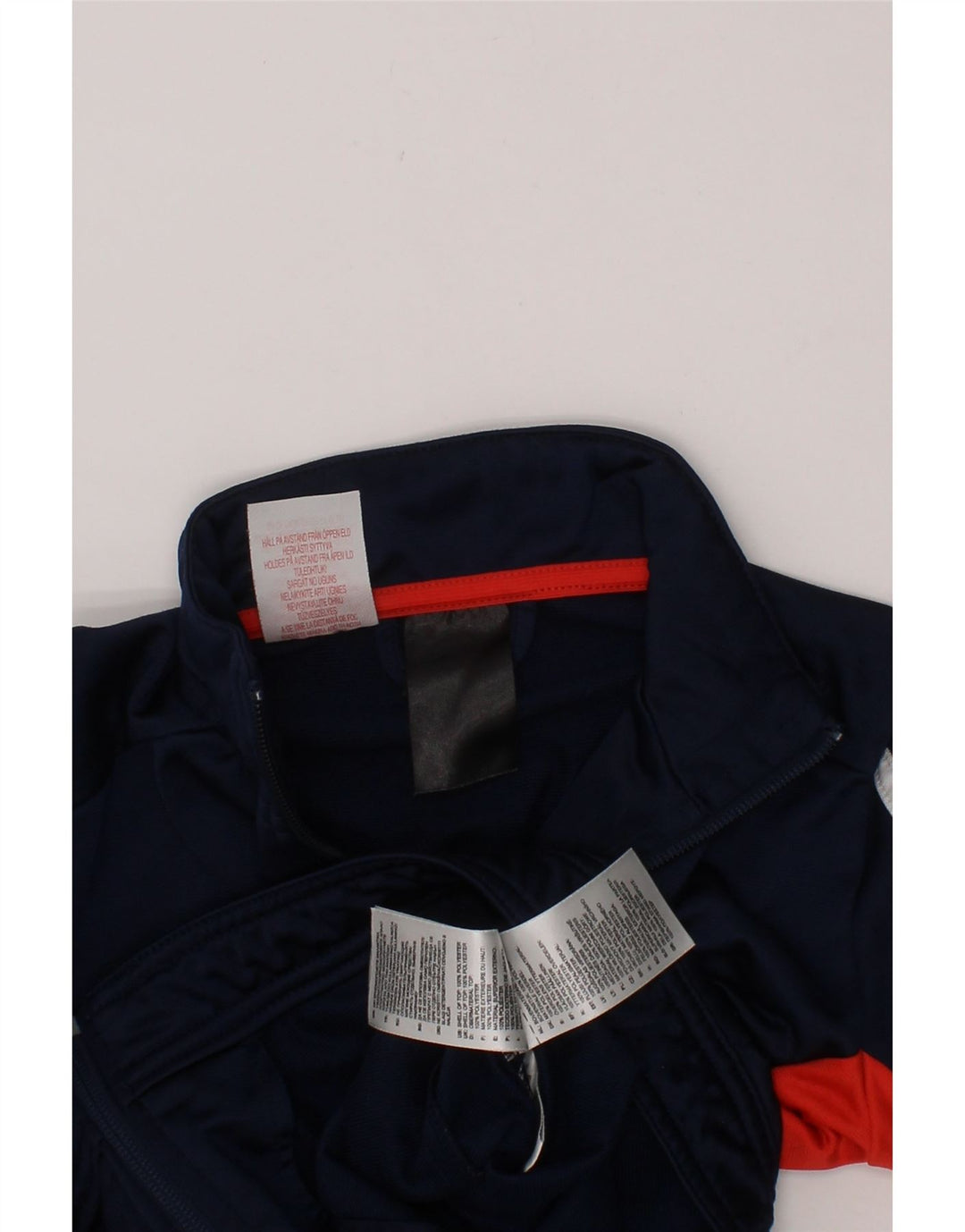 ADIDAS Boys Tracksuit Top Jacket 7-8 Years Navy Blue Colourblock Polyester Vintage Adidas and Second-Hand Adidas from Messina Hembry 