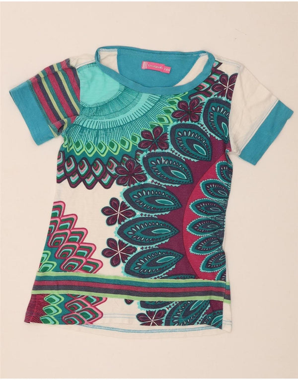 Desigual Grafik-T-Shirt für Mädchen, 13–14 Jahre, mehrfarbig, Blumenmuster