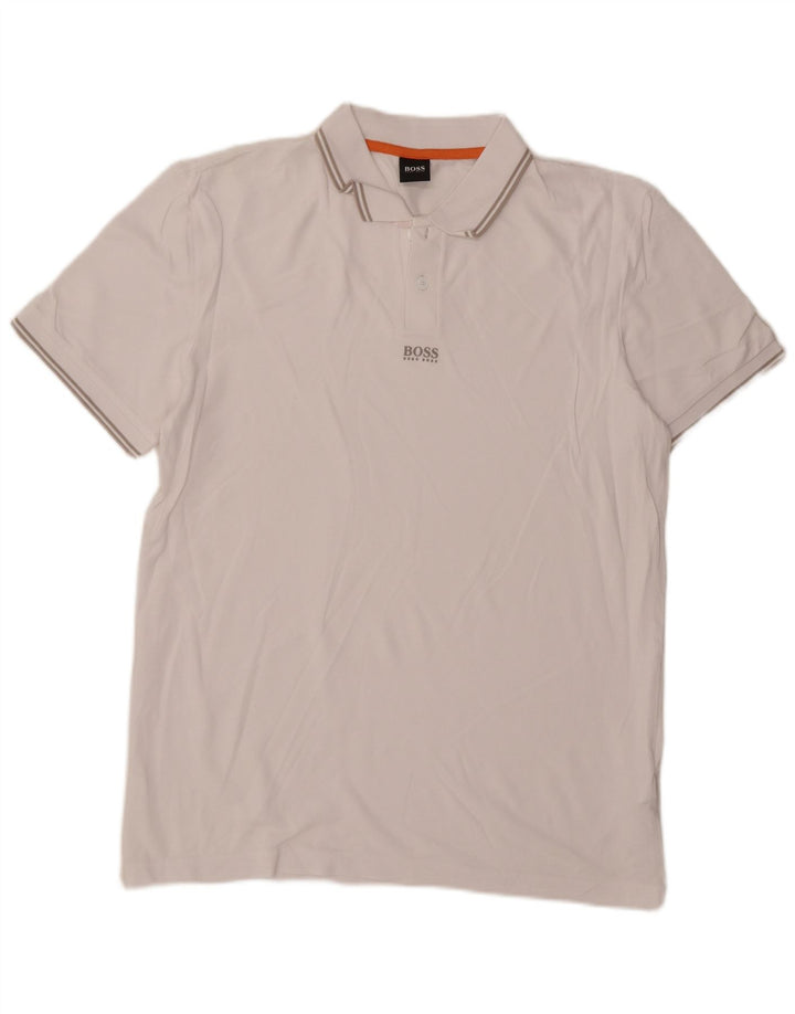 Hugo Boss Herren-Poloshirt, große weiße Baumwolle