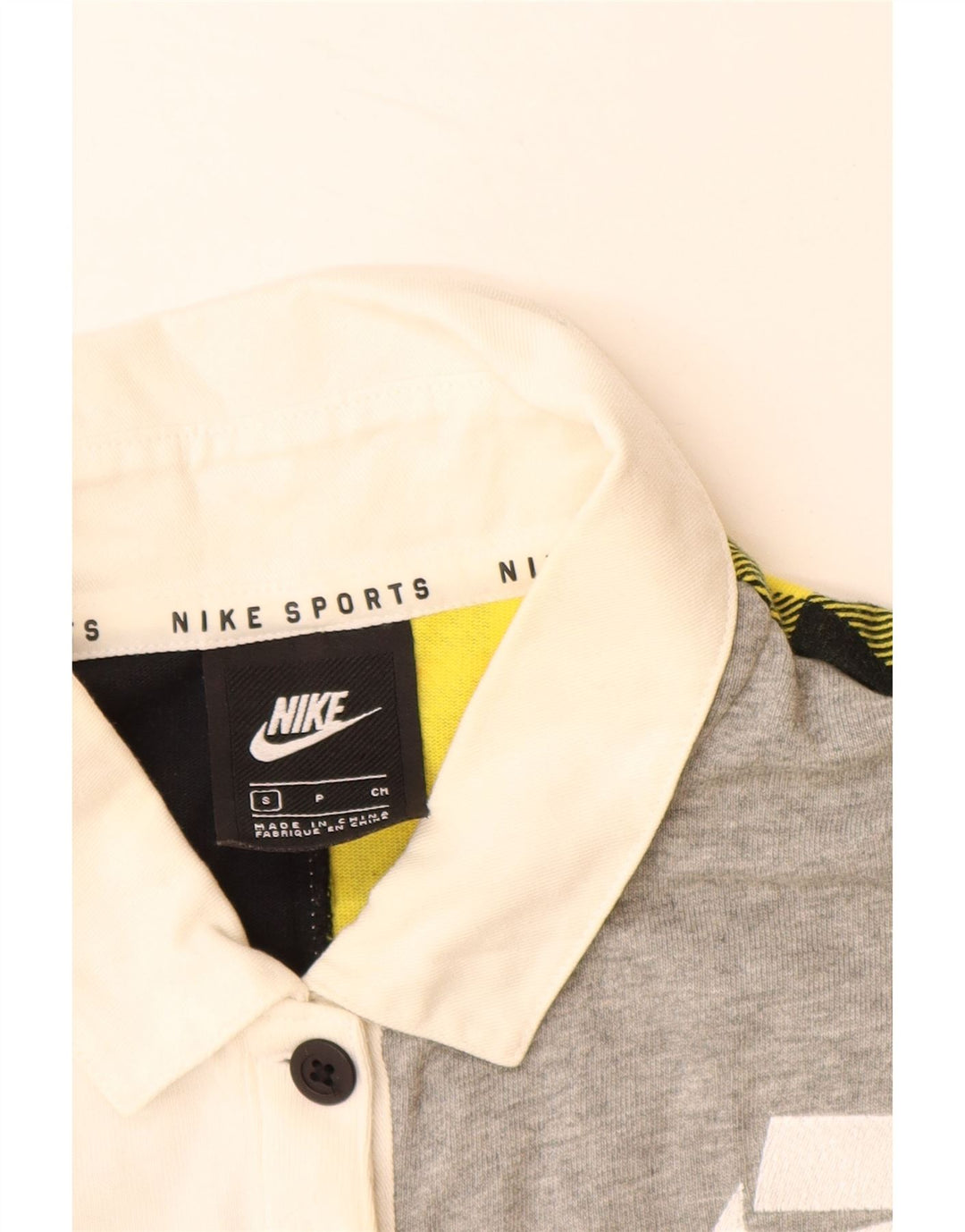 NIKE Womens Oversized Crop Rugby Poloshirt UK 10 Small Mehrfarbig