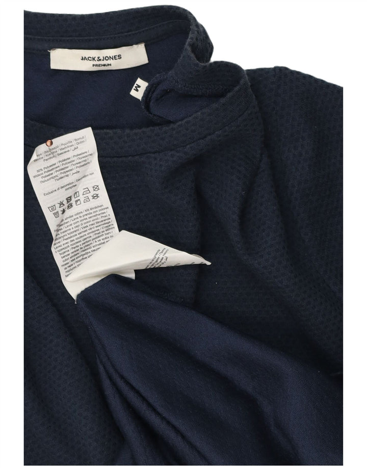 Jack & Jones Herren-T-Shirt-Oberteil aus Baumwolle in mittlerer Marineblau-Optik