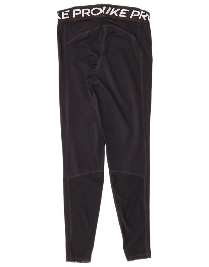 Nike Damen Dri Fit Graphic Leggings UK 12 Medium Schwarz Polyester Sport