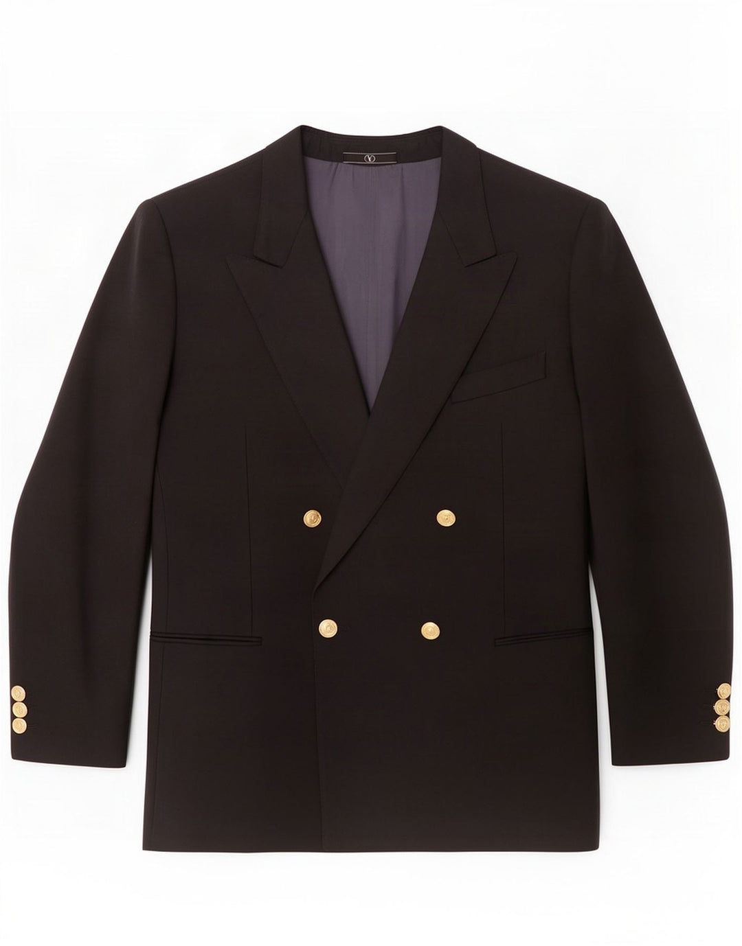 Valentino Herren-Blazer, zweireihig, IT 50, groß, schwarze Schurwolle