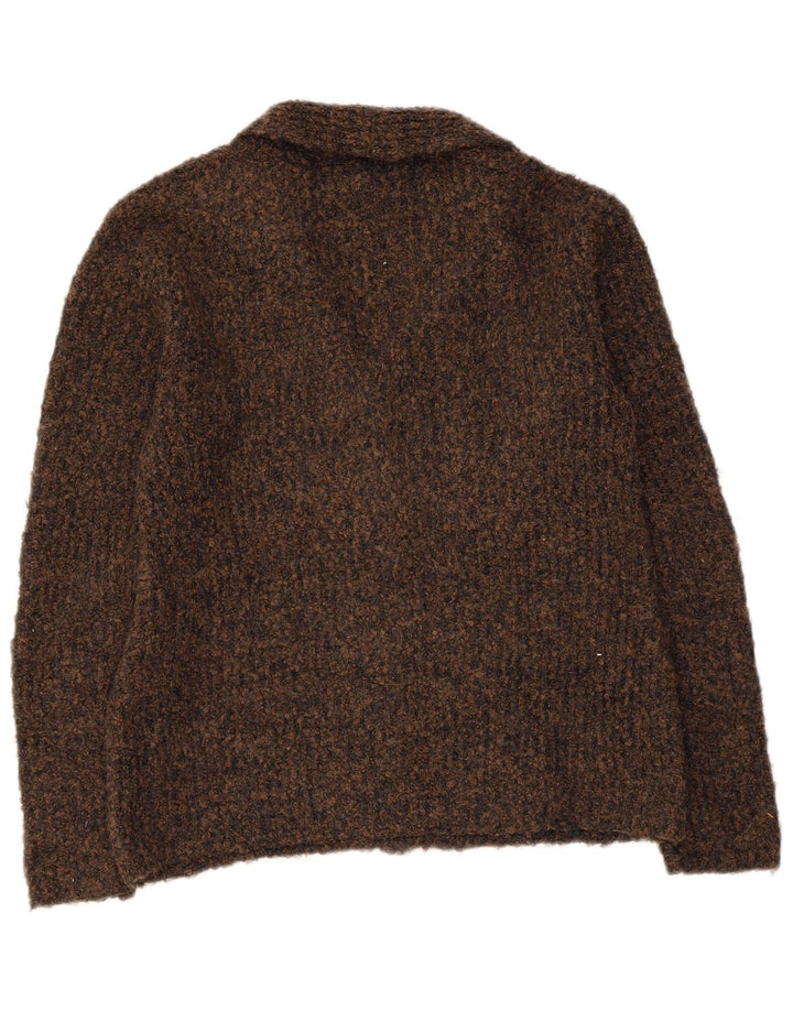 Marks & SPENCER Damen-Strickjacke, Gr. 10, klein, braun gefleckt