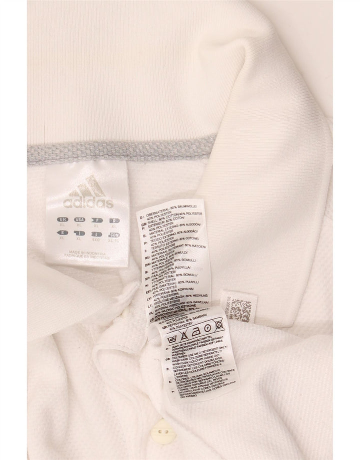 Adidas Herren Poloshirt XL Weiße Baumwolle