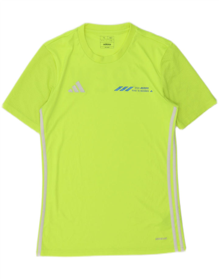 Adidas Herren Slim Fit Graphic T-Shirt Top Small Grün Polyester