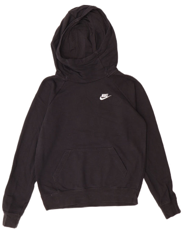 Nike Damen-Pullover mit übergroßem Kapuzenpullover, Gr. 10, Größe S, Schwarz, Baumwolle