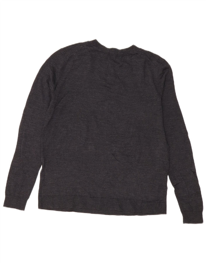 Zara Damen-Pullover mit V-Ausschnitt, UK 10, Größe S, marineblaue Wolle