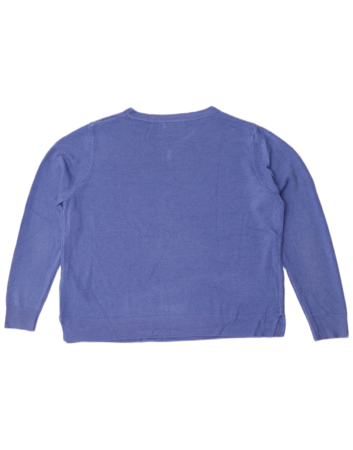 Marks & Spencer Damen-Pullover mit Rundhalsausschnitt, Gr. 20, 2XL, Blau