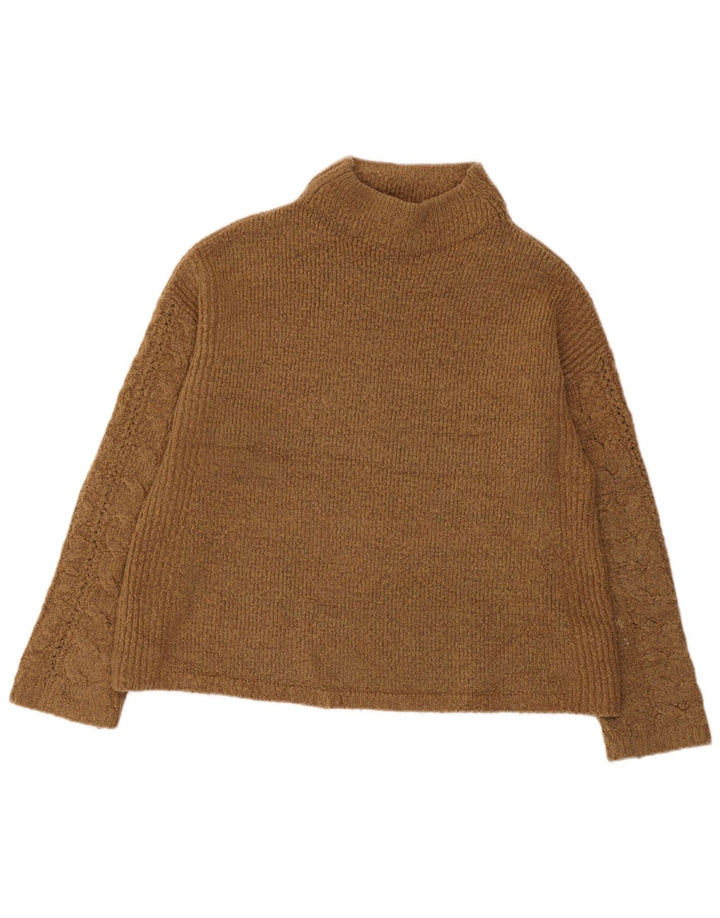 Marks & Spencer Rollkragenpullover für Damen, Gr. 40, Größe L, Braun, Acryl