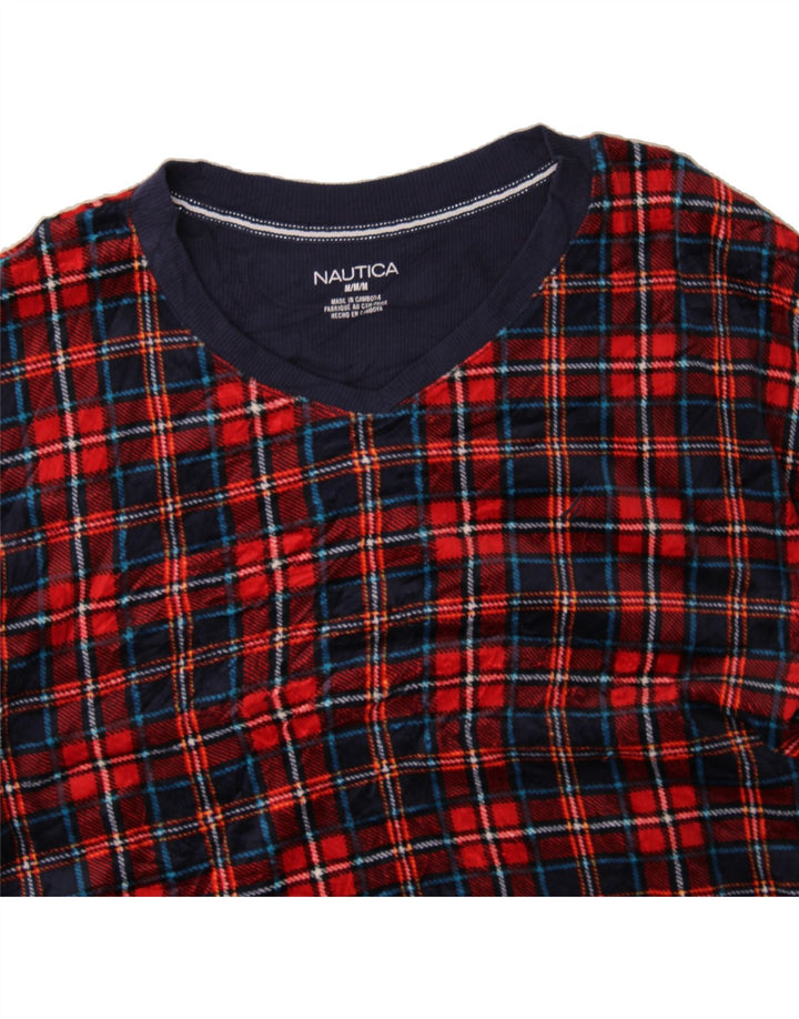 NAUTICA Womens Top Long Sleeve UK 14 Medium Red Check Polyester Vintage Nautica and Second-Hand Nautica from Messina Hembry 