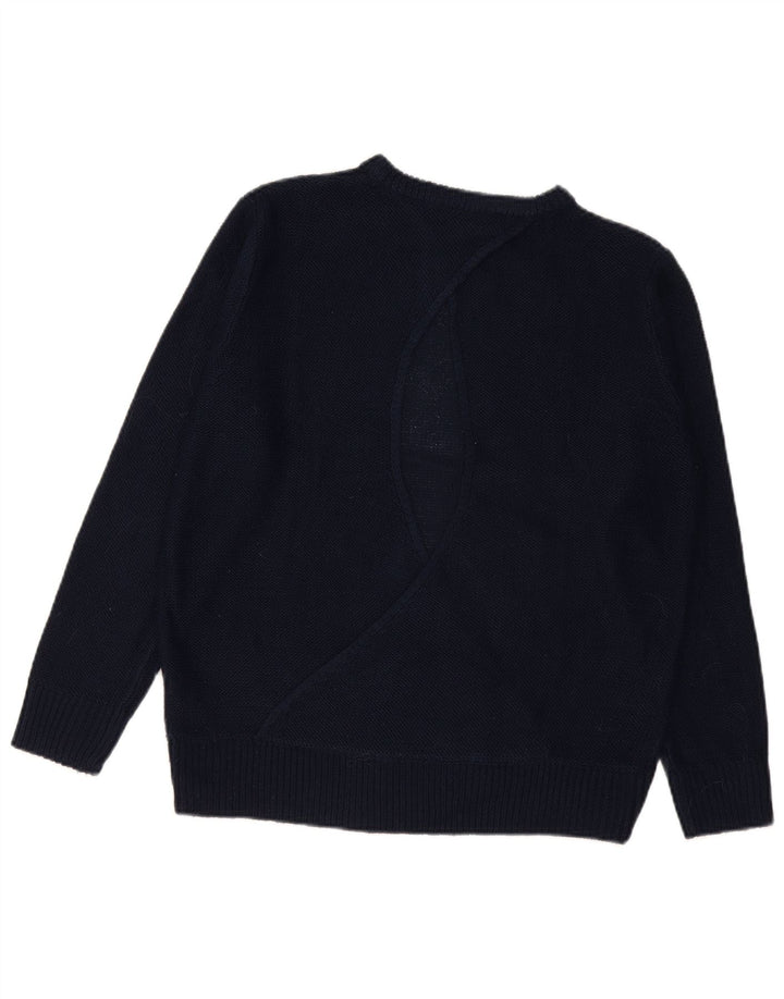 Übergroßer Damen-Pullover mit U-Boot-Ausschnitt von Zara, Gr. 14, mittleres Marineblau