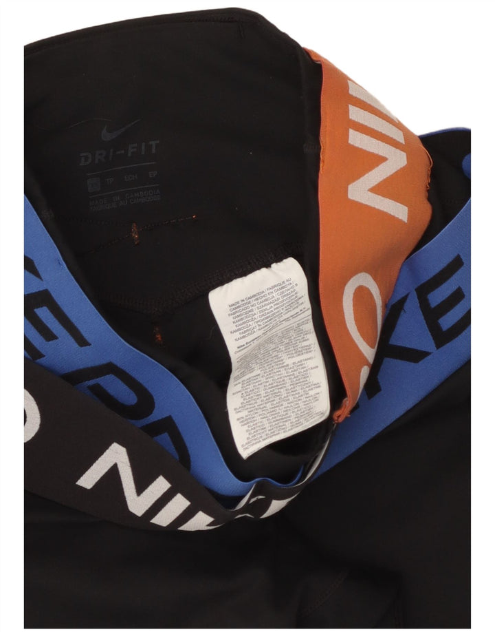 NIKE Womens Dri Fit Graphic Leggings UK 4 XS Schwarz Polyester