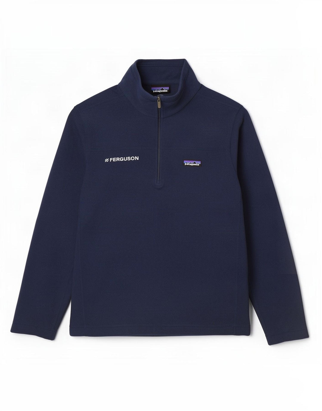 Patagonia Herren-Fleecepullover mit Reißverschluss am Hals, groß, marineblaues Polyester