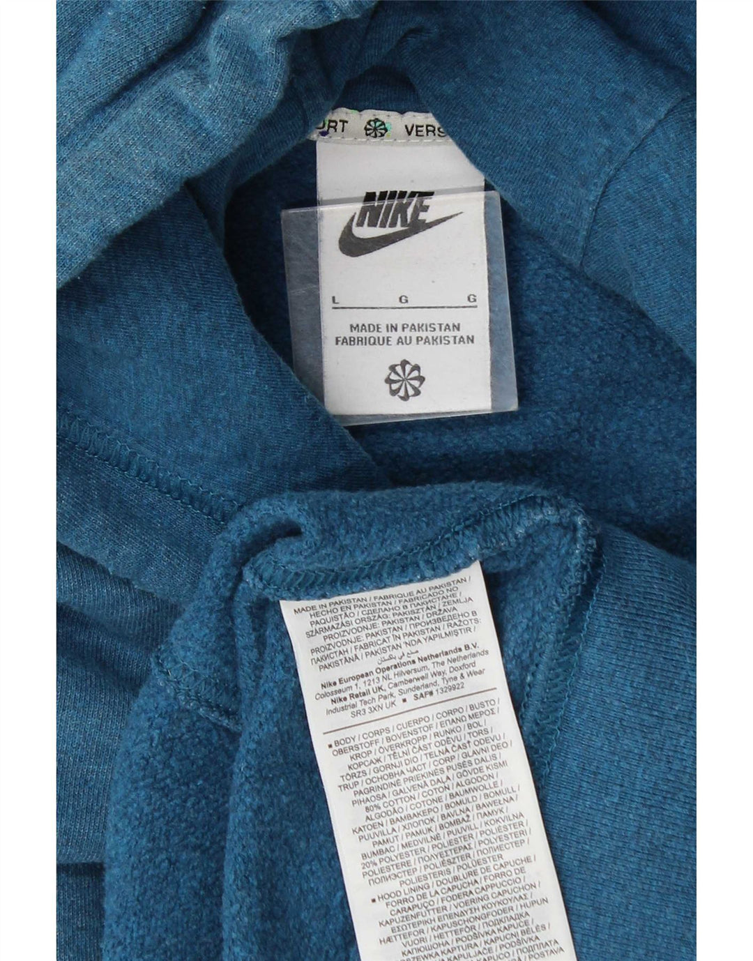 Nike Herren Kapuzenpullover, groß, aus blauer Baumwolle