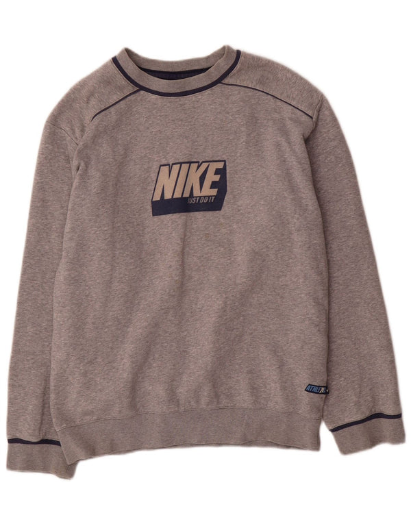Nike Sweatshirt-Pullover mit Grafik für Jungen, 12–13 Jahre, Größe L, Grau meliert