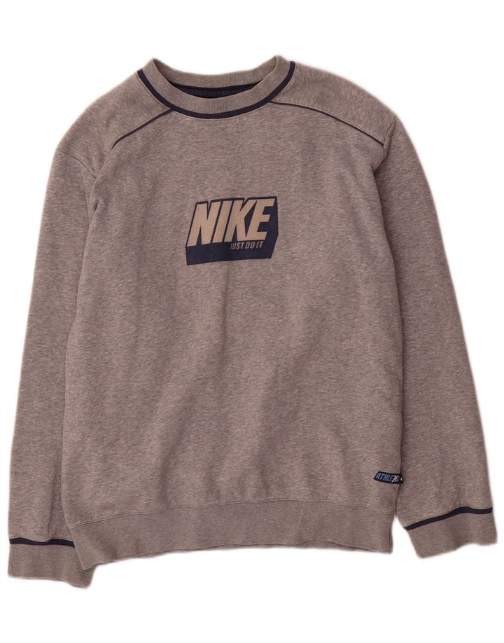 Nike Sweatshirt-Pullover mit Grafik für Jungen, 12–13 Jahre, Größe L, Grau meliert