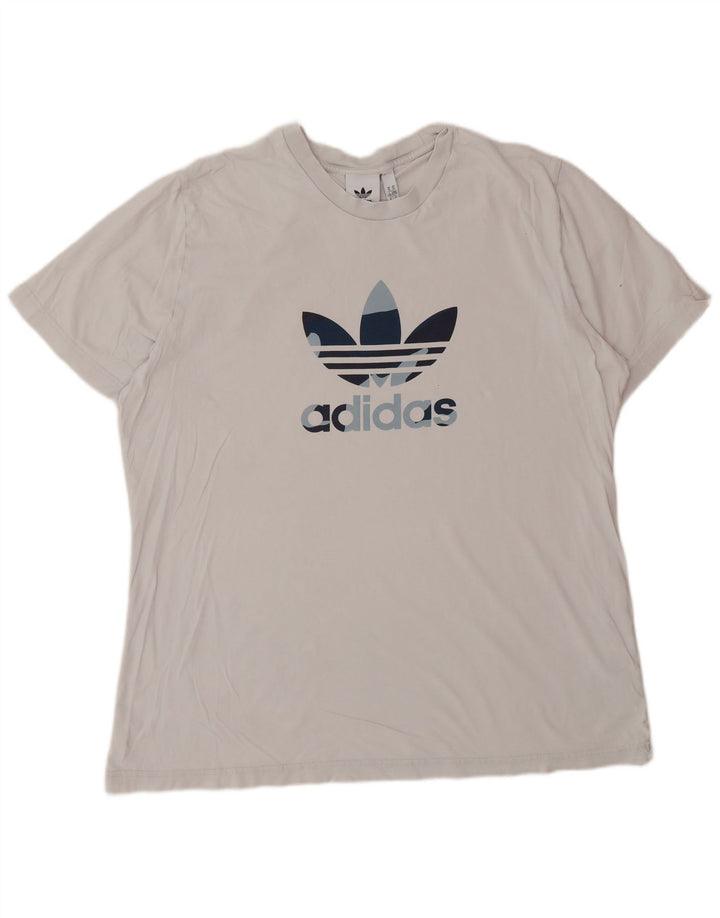 ADIDAS Herren Grafik T-Shirt Top XL Weiße Baumwolle