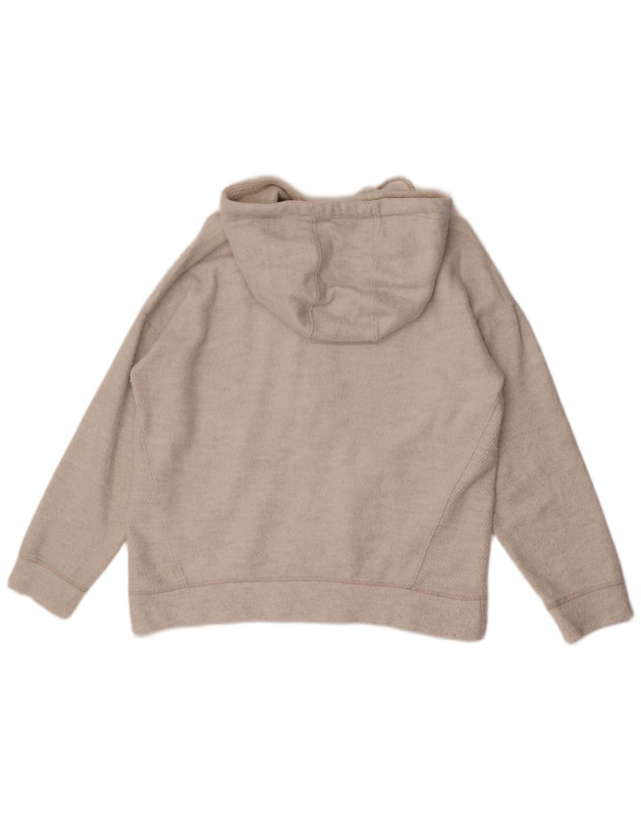 Fat Face übergroßer Damen-Kapuzenpullover mit Reißverschluss, UK 14, mittelgraue Baumwolle