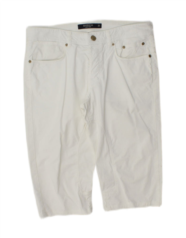 SIVIGLIA Herren Bermudashorts W33 Mittelweiße Baumwolle