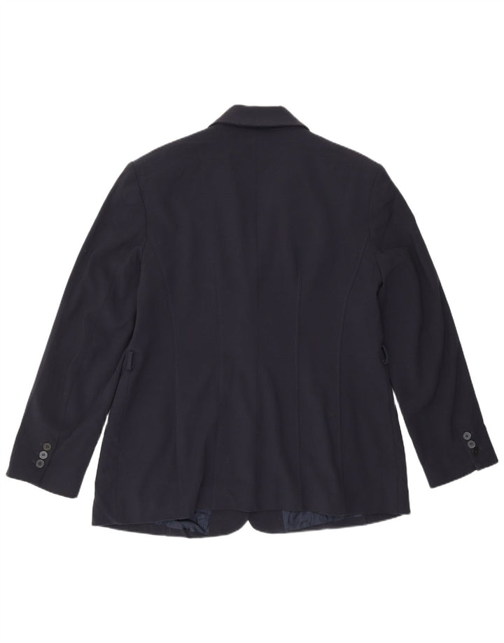 Zara Damen Blazer Jacke UK 18 XL Marineblau Polyester