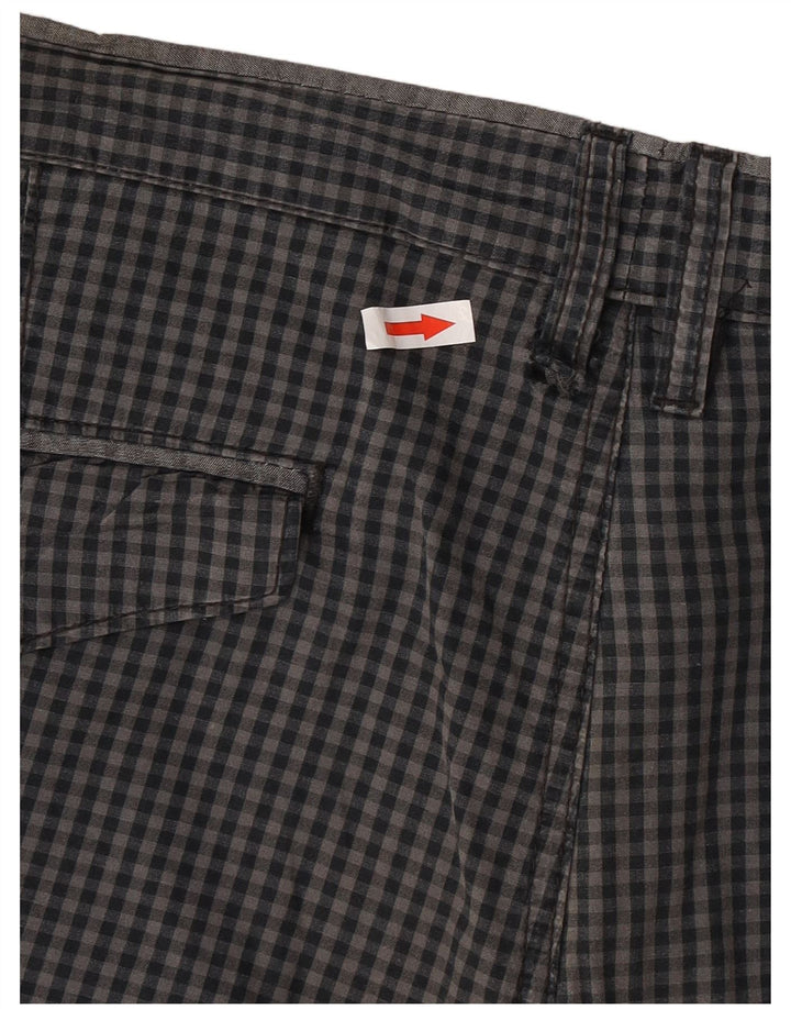 Vans Herren-Chinoshorts W36, große graue Gingham-Baumwolle