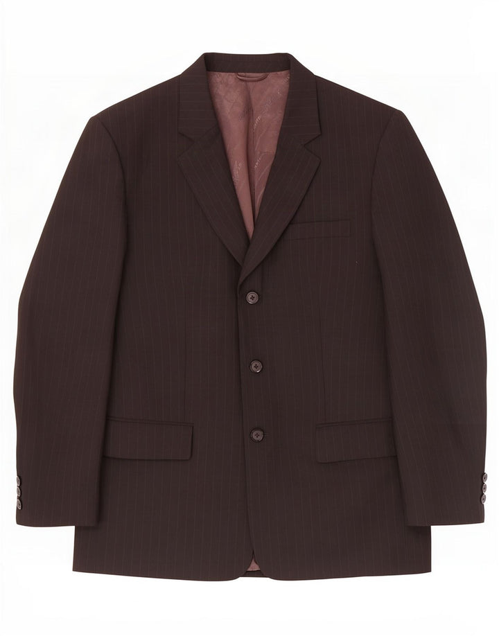 Giorgio Armani Herren 3-Knopf-Blazerjacke UK 38 Mittelschwarzer Nadelstreifen