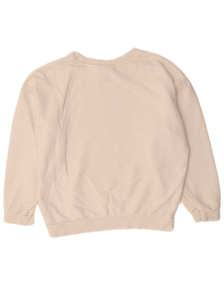 Adidas Damen Oversize Crop Graphic Sweatshirt Pullover UK 8 Small Weiß