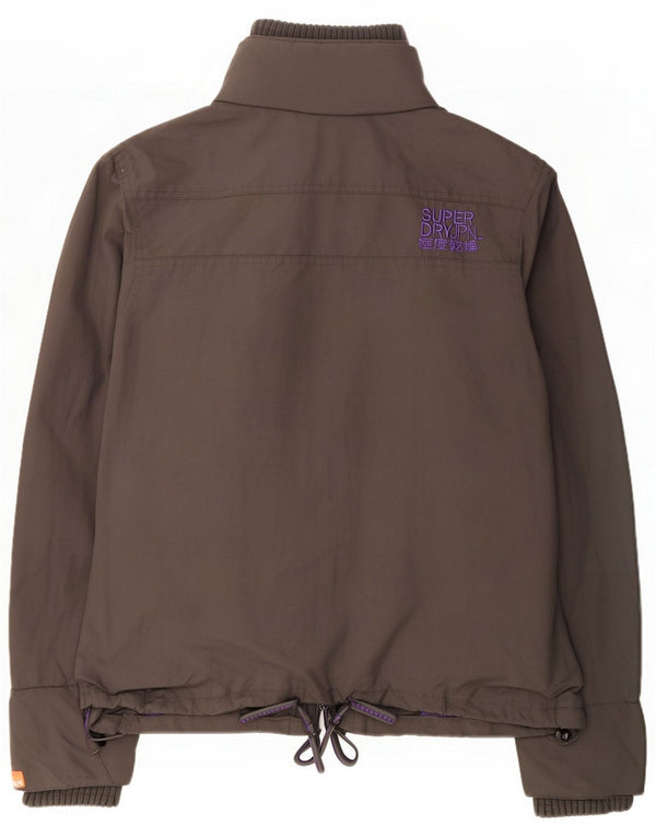Superdry Damen Graphic Windjacke UK 12 Mittelgraues Polyester