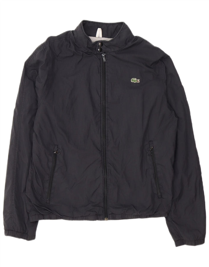 LACOSTE Herren Bomberjacke Größe 5 Großes schwarzes Polyamid