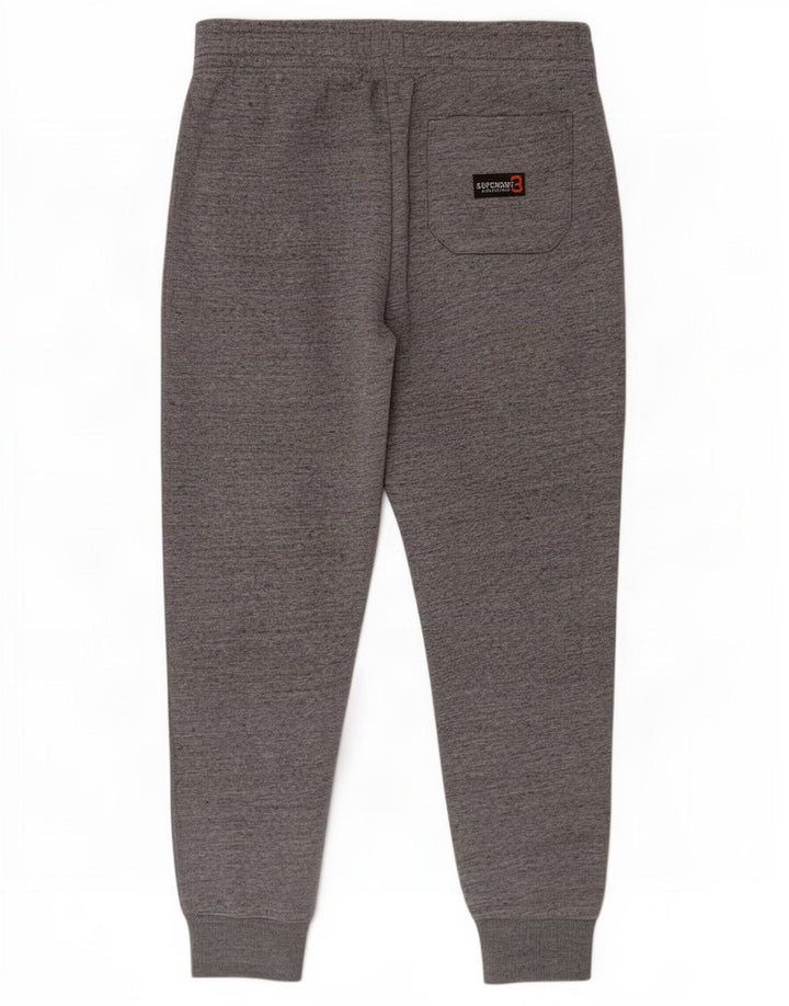 Superdry Herren-Trainingshose, Jogginghose aus mittelgrau gefleckter Baumwolle