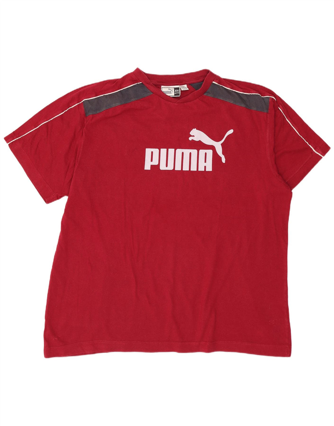PUMA Herren Grafik T-Shirt Top 2XL Rot Farbblock