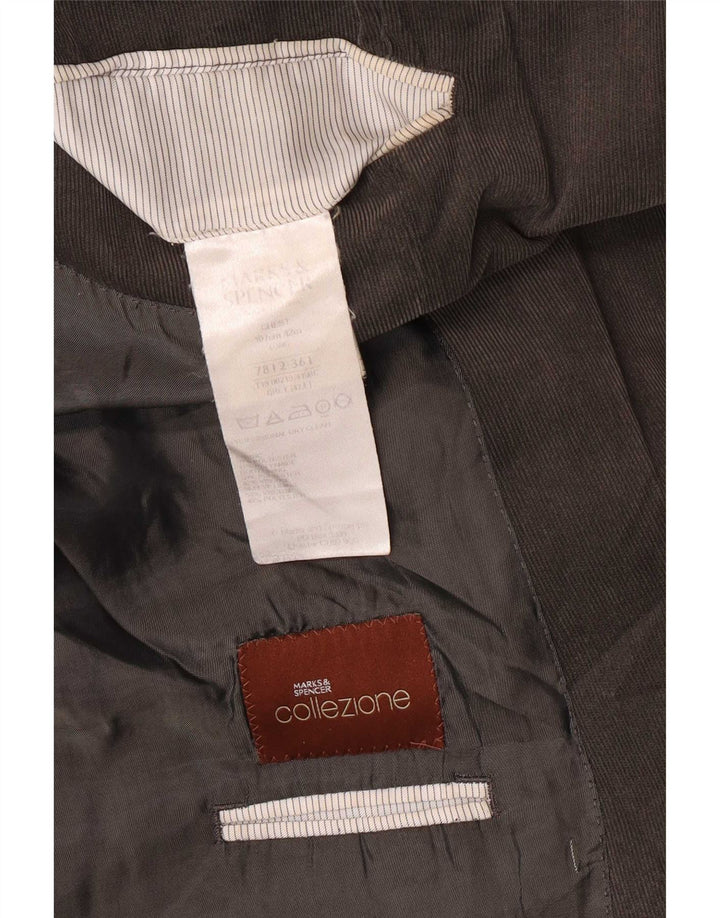 Marks & Spencer Herren 2-Knopf-Blazerjacke UK 42 XL Graues Polyester