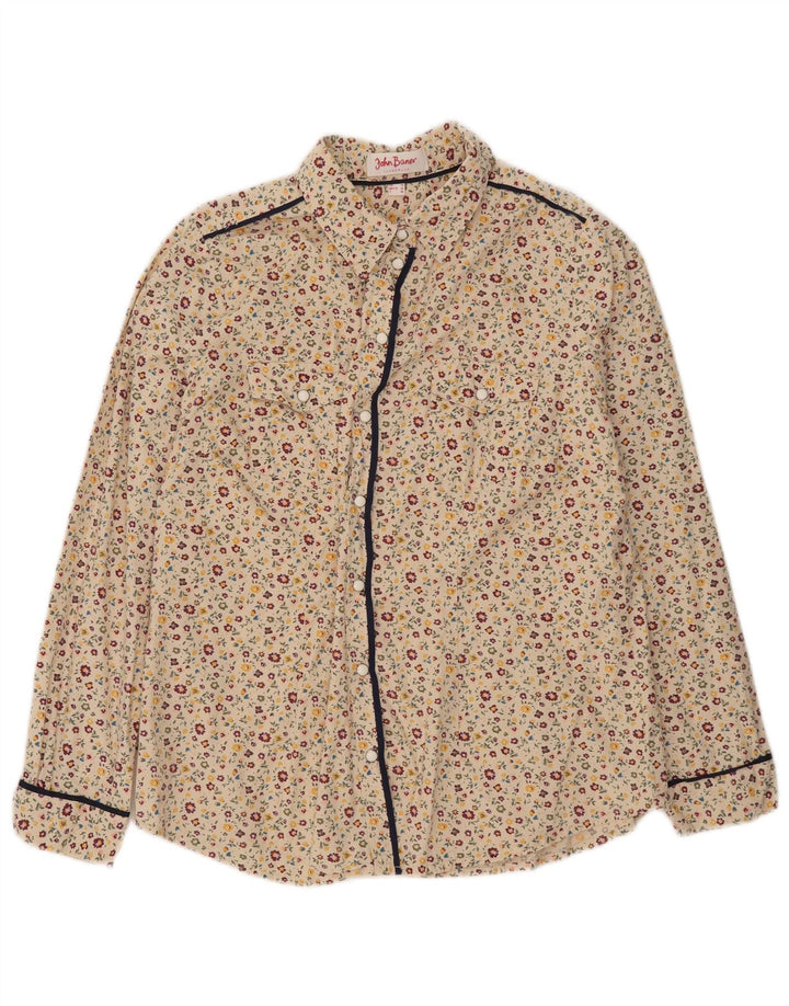John Baner Damen Hemd UK 14 Medium Beige Floral