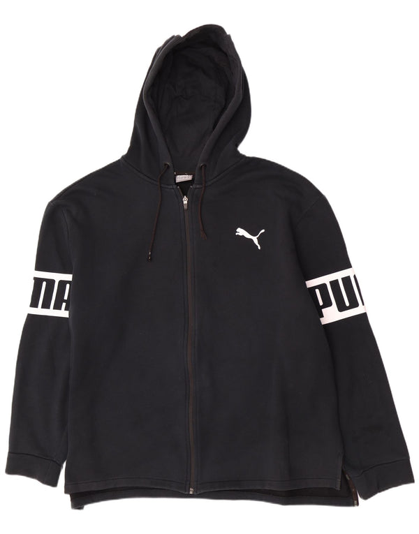Puma Herren Graphic Zip Hoodie Pullover 2XL Marineblau Colourblock Baumwolle