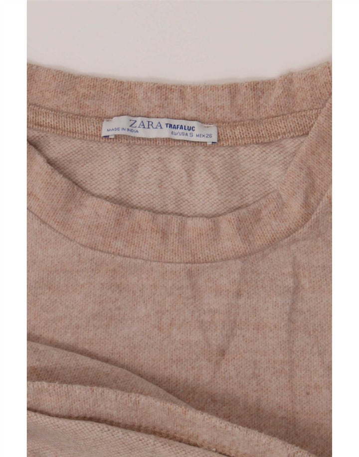 Zara Damen Trafaluc Übergroßes Top Langarm UK 10 Small Pink