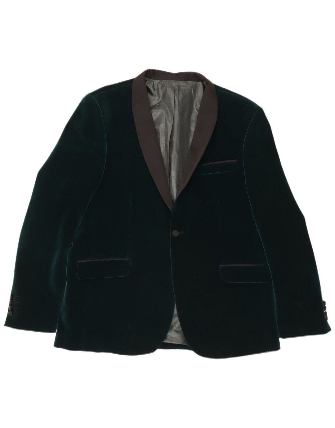 Jack Martin Herren 1-Knopf-Samt-Blazerjacke IT 48 Mittelgrünes Polyester