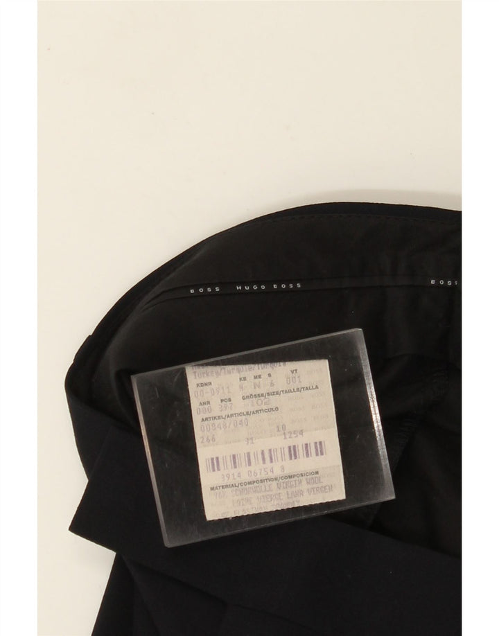 HUGO BOSS Damen gerade Anzughose W34 L31 Marineblaue Schurwolle