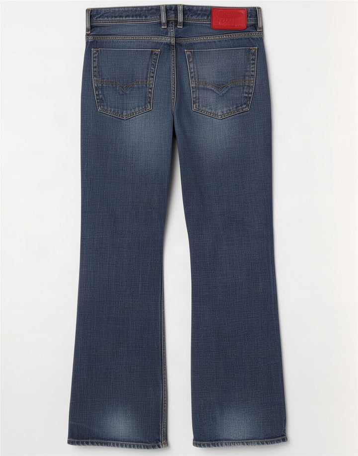 Diesel Herren Bootcut Jeans W32 L31 Blaue Baumwolle